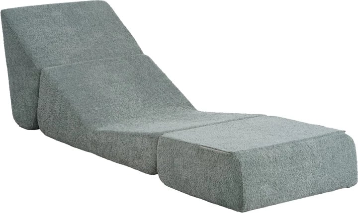 Fotel-krevat Ferderina, material stof, ngjyrë gri e çelët, 66x102x73cm