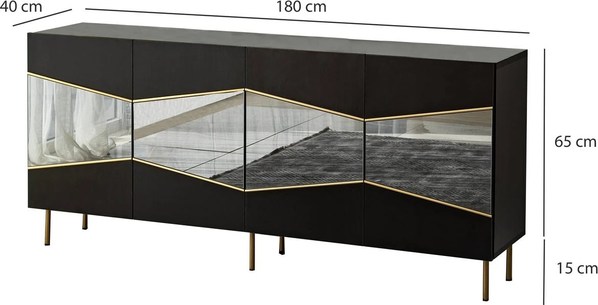 Konsol Skye Decor, Nice, e zezë, fume