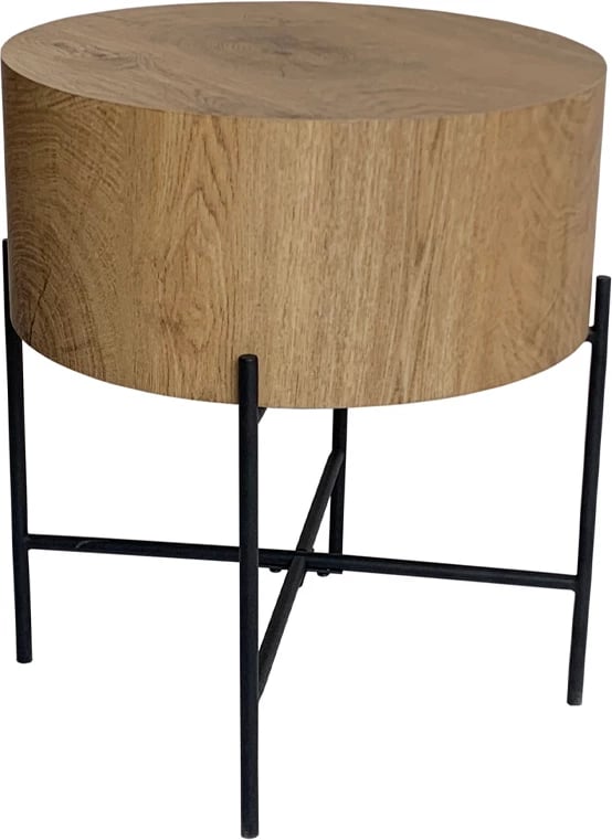 Tavolinë anësore Madera, natyrale/zezë, 45x45x45 cm