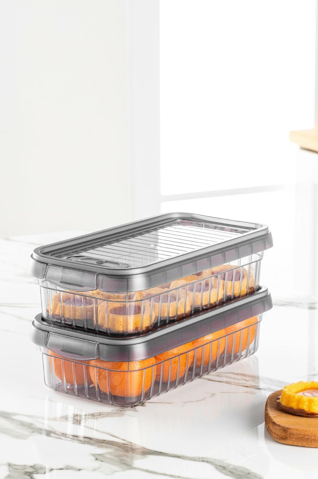 Set kuti plastike për organizim (3 copë), ngjyrë antracit, BNM-7994