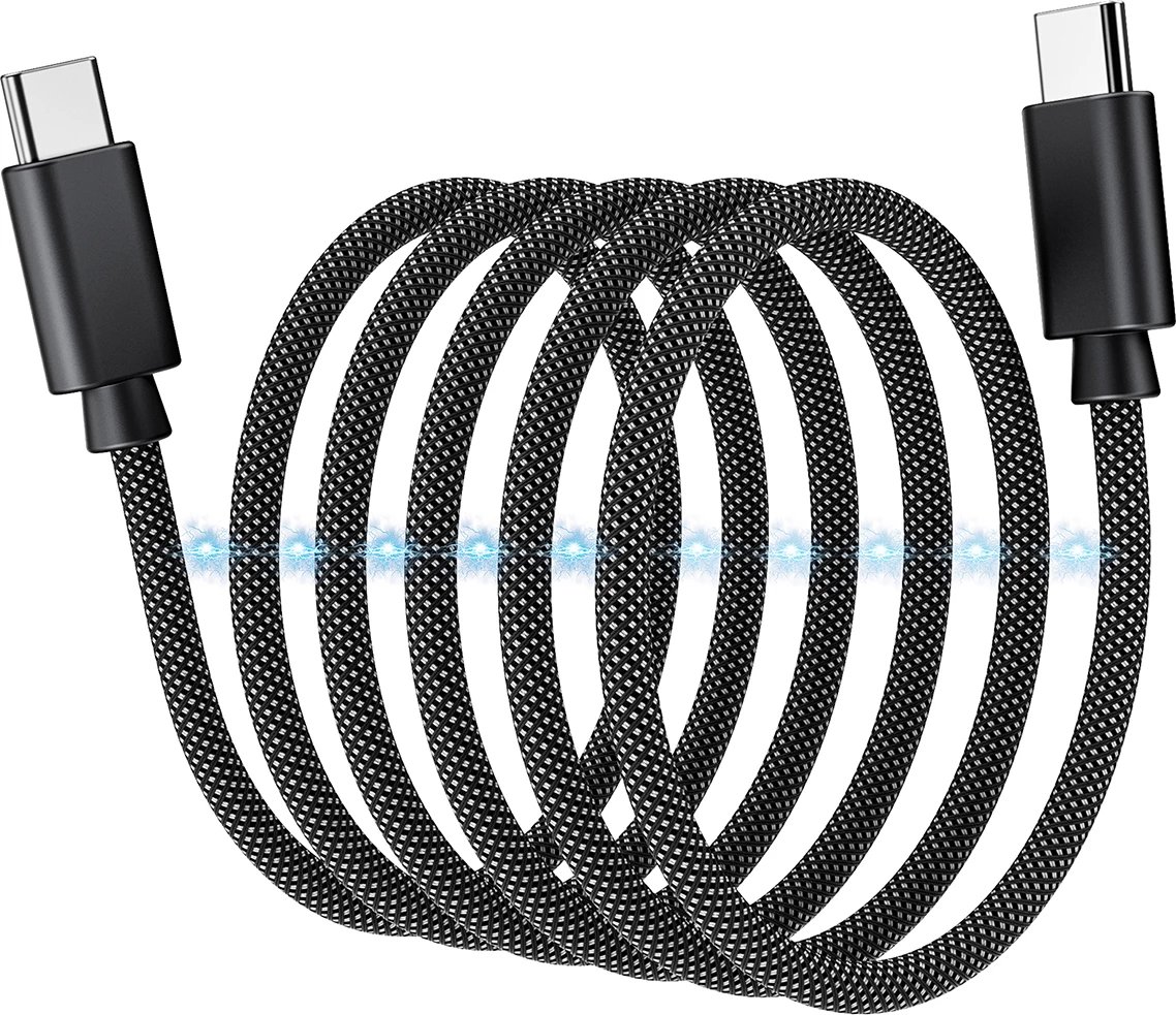 Kabllo magnetike USB-C Choetech XCC-1052, 1.2m, 100W, e zezë