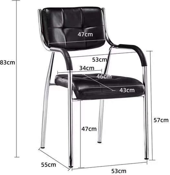 Karrige pritjeje e grumbullueshme Otlen, lëkurë sintetike e zezë, këmbë kromi, 47x45x87cm