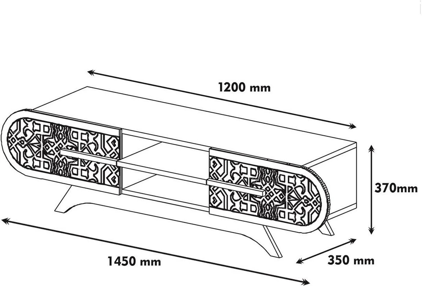 Komodë TV Hanah Home, Defne, ngjyrë arre-krem