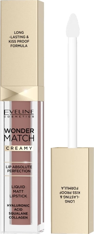 Buzëkuq i lëngshëm mat Eveline Cosmetics Wonder Match 09A Milky Nude për femra 6.8ml