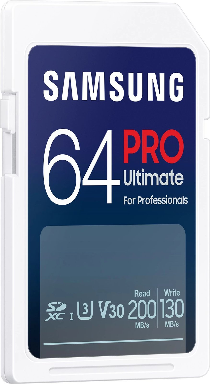 Kartelë SD Samsung PRO Ultimate 64 GB, SDXC, Class 3, UHS-I, 200 MB/s, e bardhë