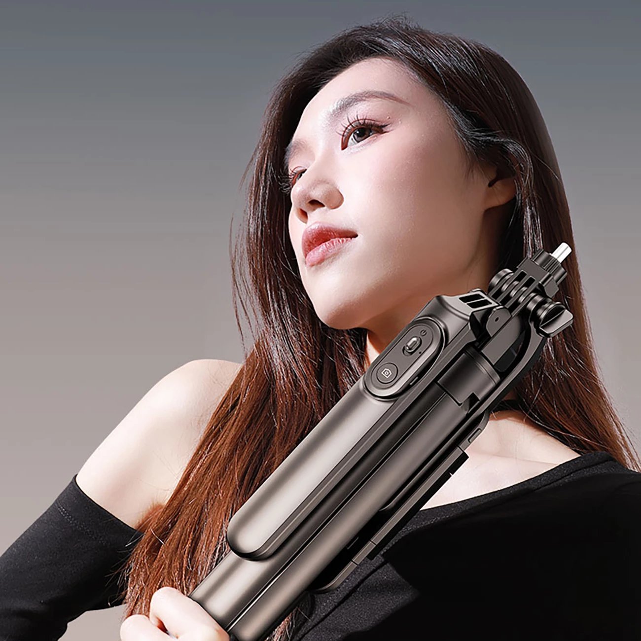 Selfie stick Hurtel WH181-Y1S, tripod teleskopik 1.75m, Bluetooth 5.2, i zi