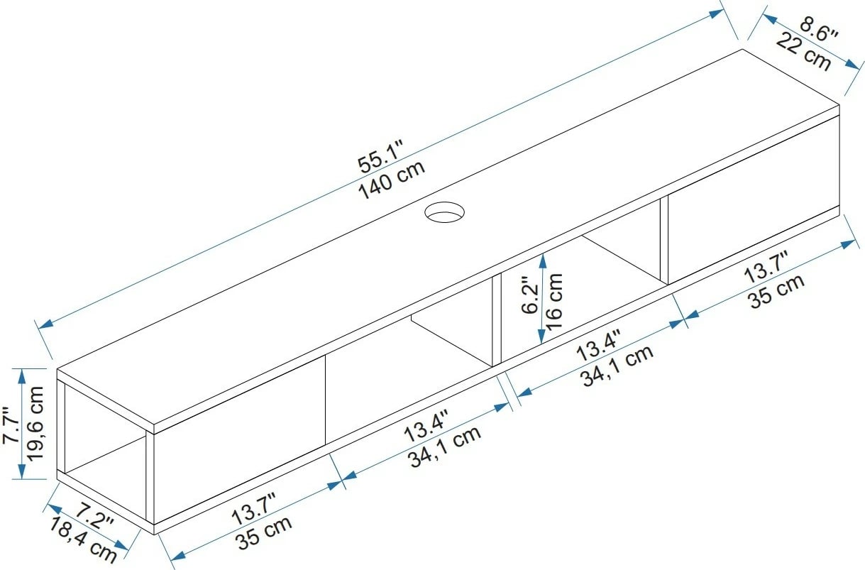 Komodë TV Hanah Home Mayer, ngjyrë Atlantic Pine, bezhë