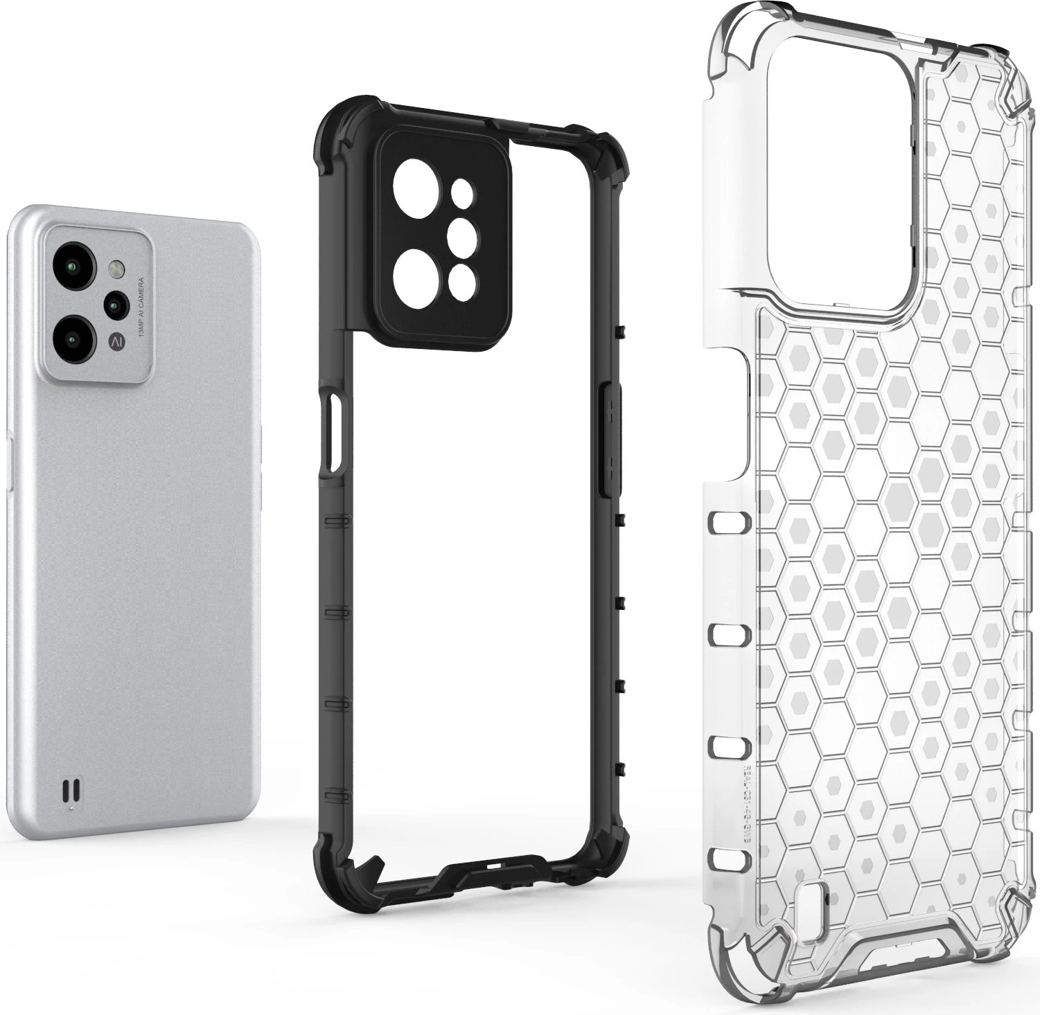 Mbështjellës Hurtel Honeycomb për Realme C31, Transparent Mbështjellës Hurtel Honeycomb për Realme C31, Transparent