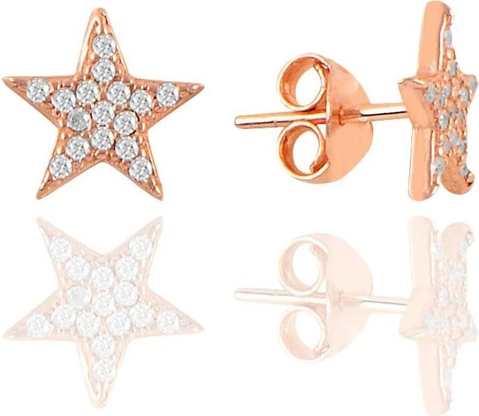 Vathë argjendi rozë gold, formë ylli, Jumeon, SGTL11103, 9.4mm