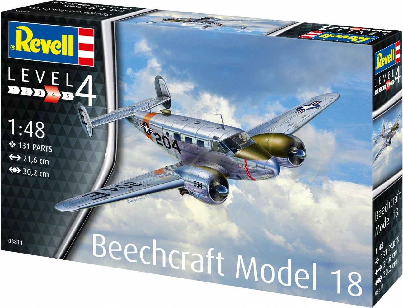 Model plastik avion Revell Beechcraft Model 18, 1:48, 131 pjesë