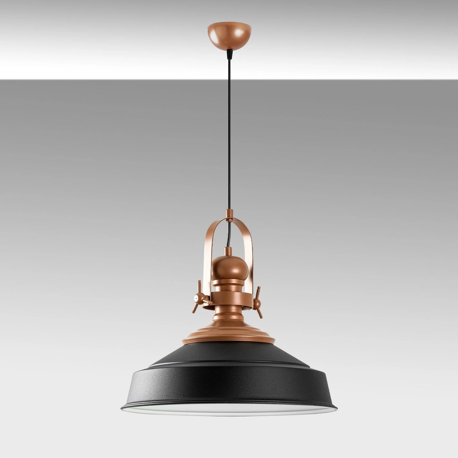 Llambë tavani Opviq Craft, e zezë, 41cm, 45-130cm lartësi, 1xE27