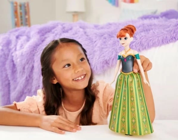 Kukull Anna Frozen Mattel JDX53 me muzikë, për vajza