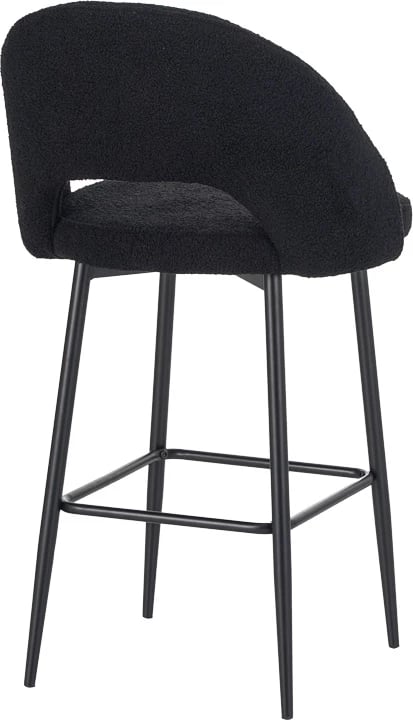 Karrige për bar Masebo, ngjyrë e zezë, këmbë metalike të zeza, 48x52x97cm