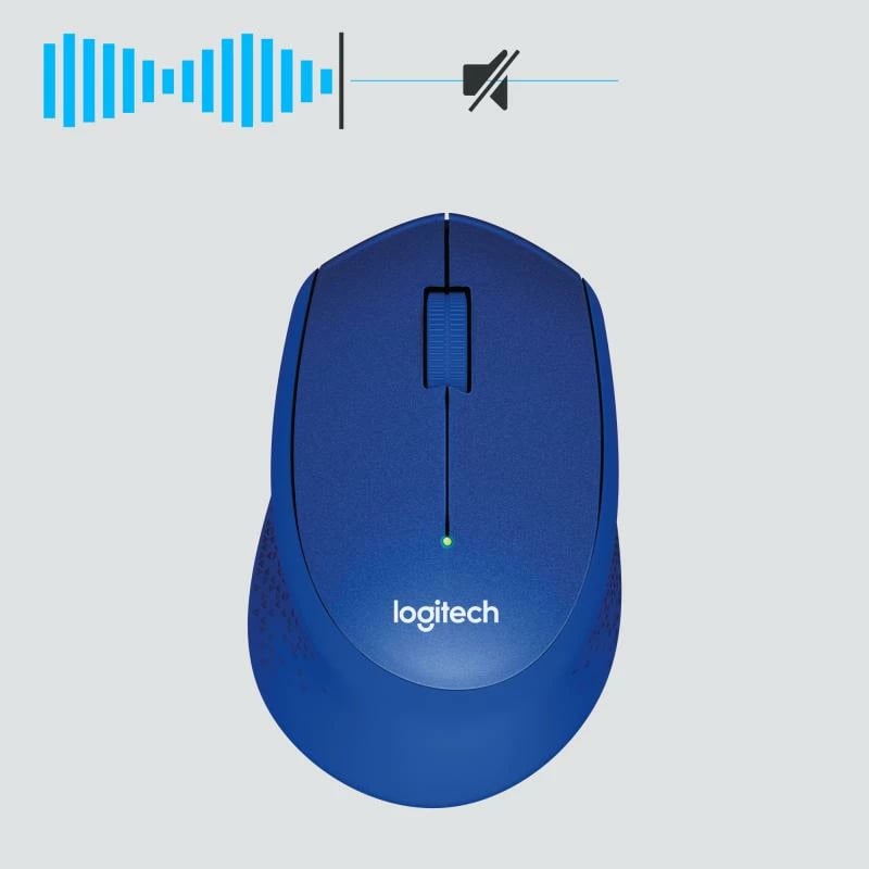 Maus, Logitech, M330 Silent Plus (910-004910), pa kabllo, USB 3.0, me butona anësorë, blu