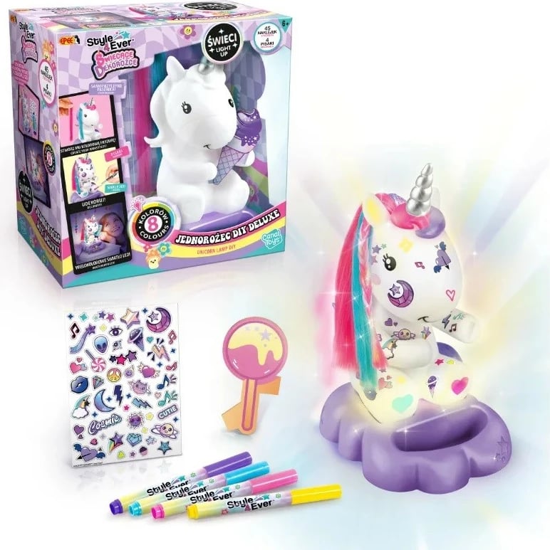 Set DIY dekorativ unikorn Epee Glowing Decorozes, EP60086, shumëngjyrësh