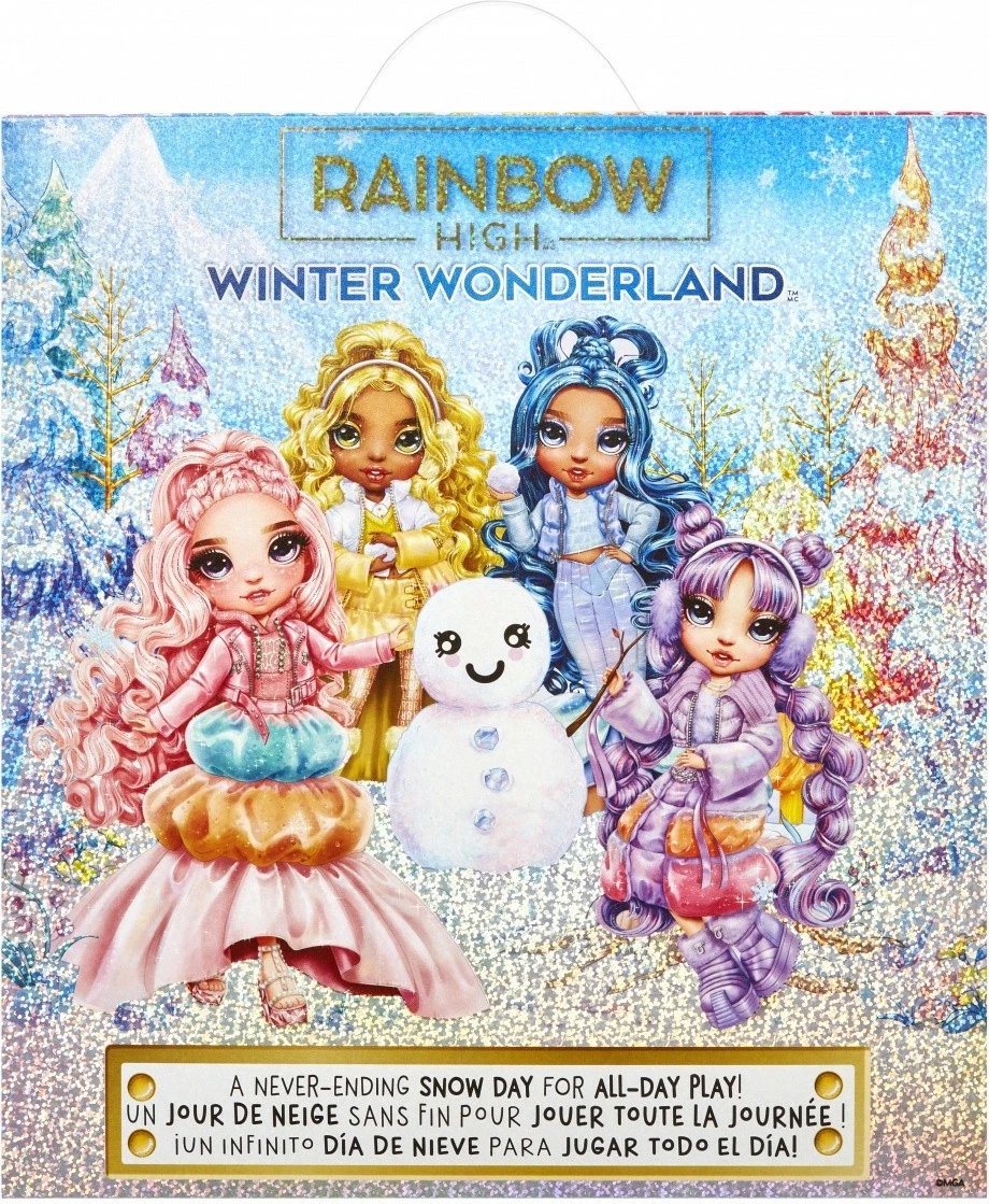 Kukull Rainbow High Winter Wonderland Bella, MGA, 11 inç, me aksesorë dimërorë, Rozë