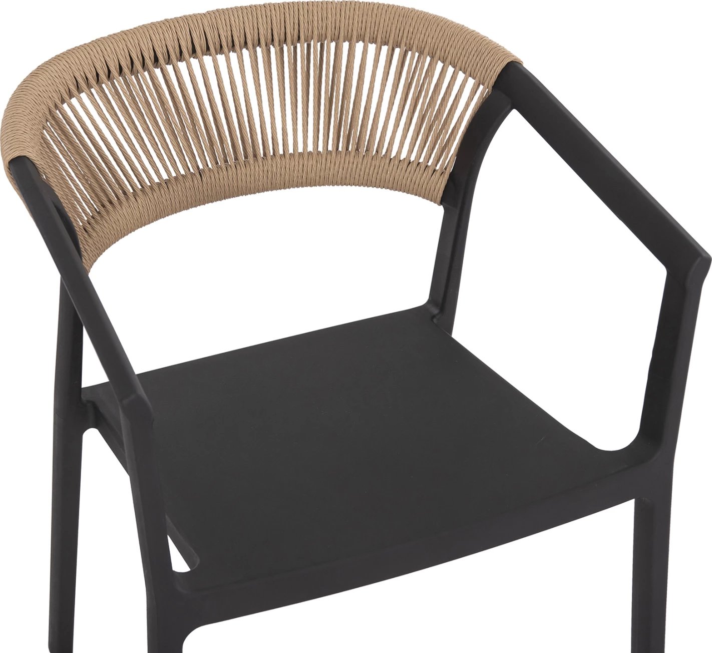 Karrige BOGI polipropileni, ngjyrë zezë me litar bezhë, FH6240.02, 54x53x75 cm