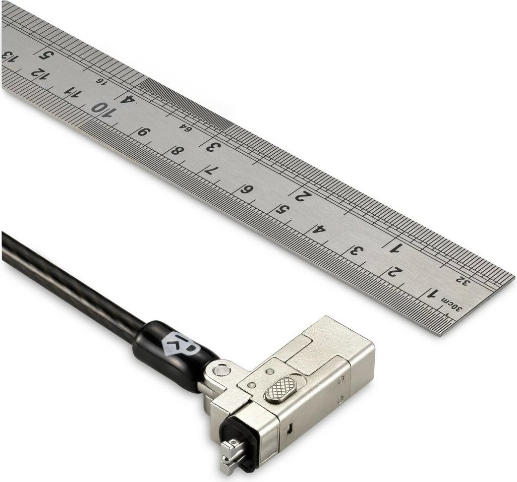 Kabëll sigurie Kensington Slim NanoSaver 2.0, me çelës, 1.8m, Nano slot, karbon çelik, zi/argjend