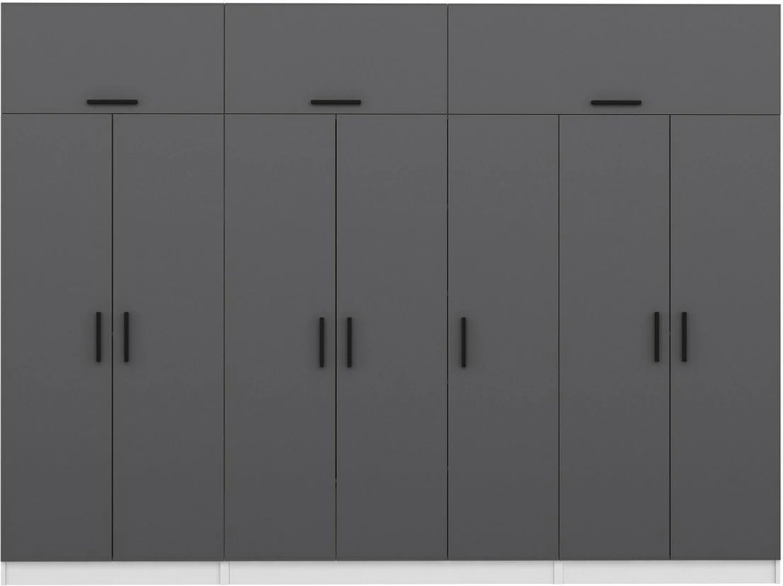 Dollap i madh për rroba, ngjyrë antracit dhe e bardhë, Skye Decor - 5241