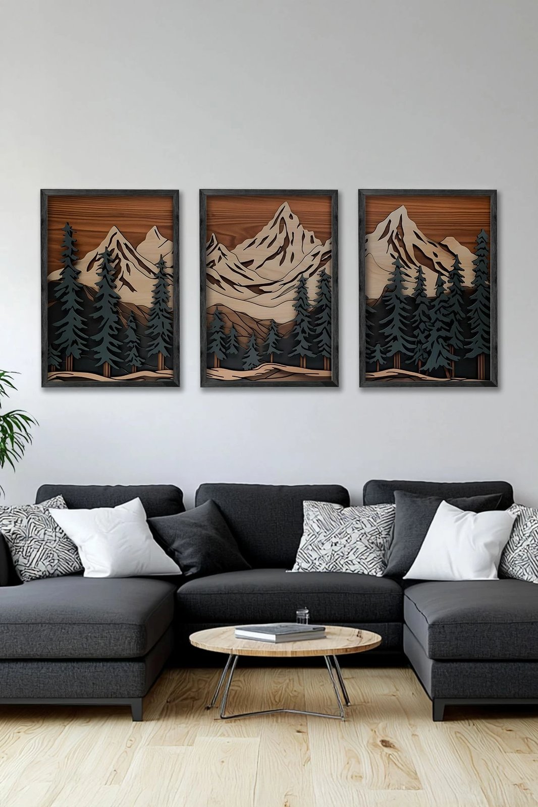 Set pikturash dekorative me kornizë (3 copë), Wallity, Ersy3Syhcrv41