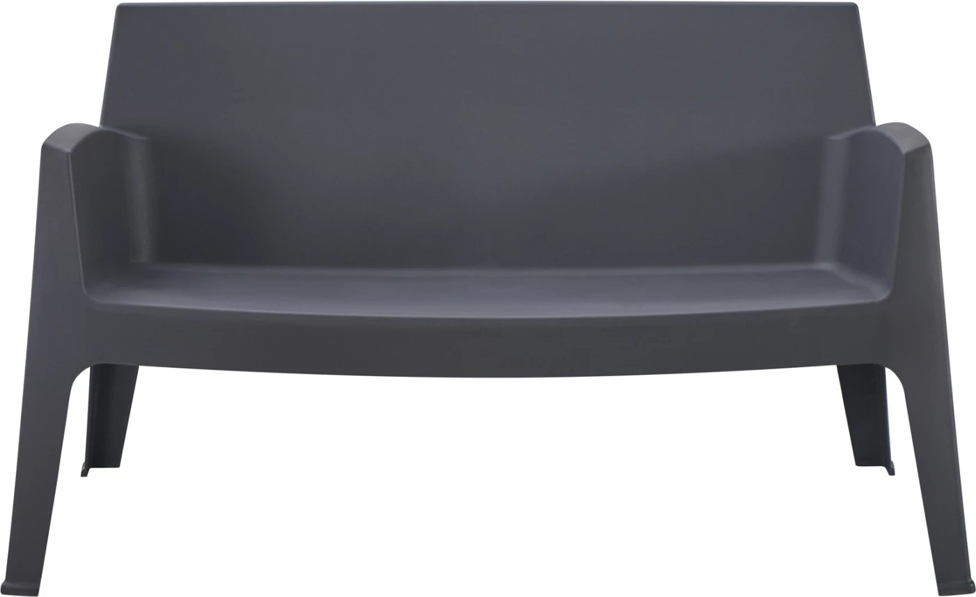 Divan i jashtëm dy vendësh, polipropilen, ngjyrë gri, SLEEK FH6366.10, 118x48.5x73cm