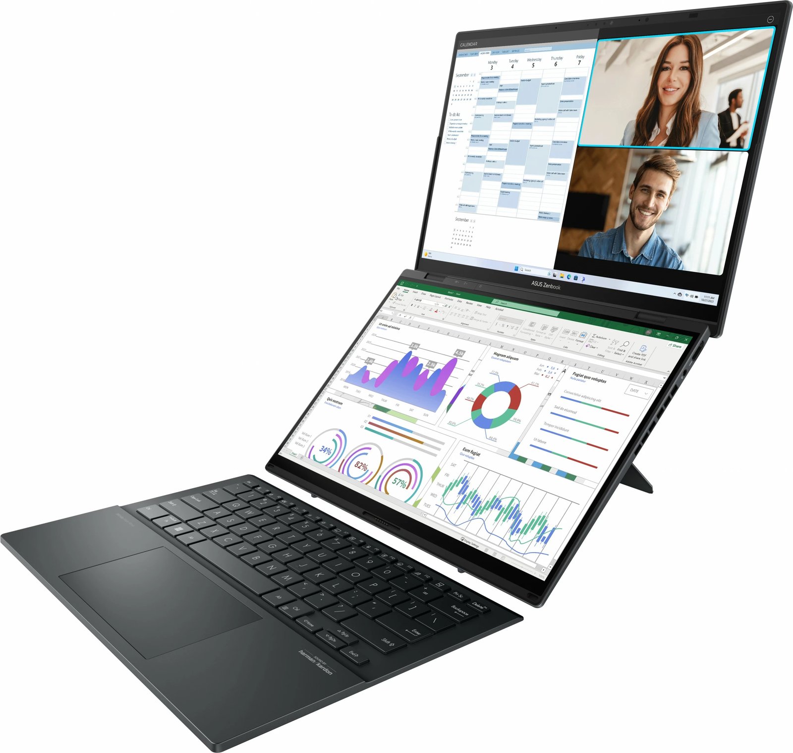 Kompjuter portativ ASUS Zenbook Duo Ultra 5 125H, 16GB RAM, 512GB SSD, UX8406MA-QL114W, Inkwell Gray