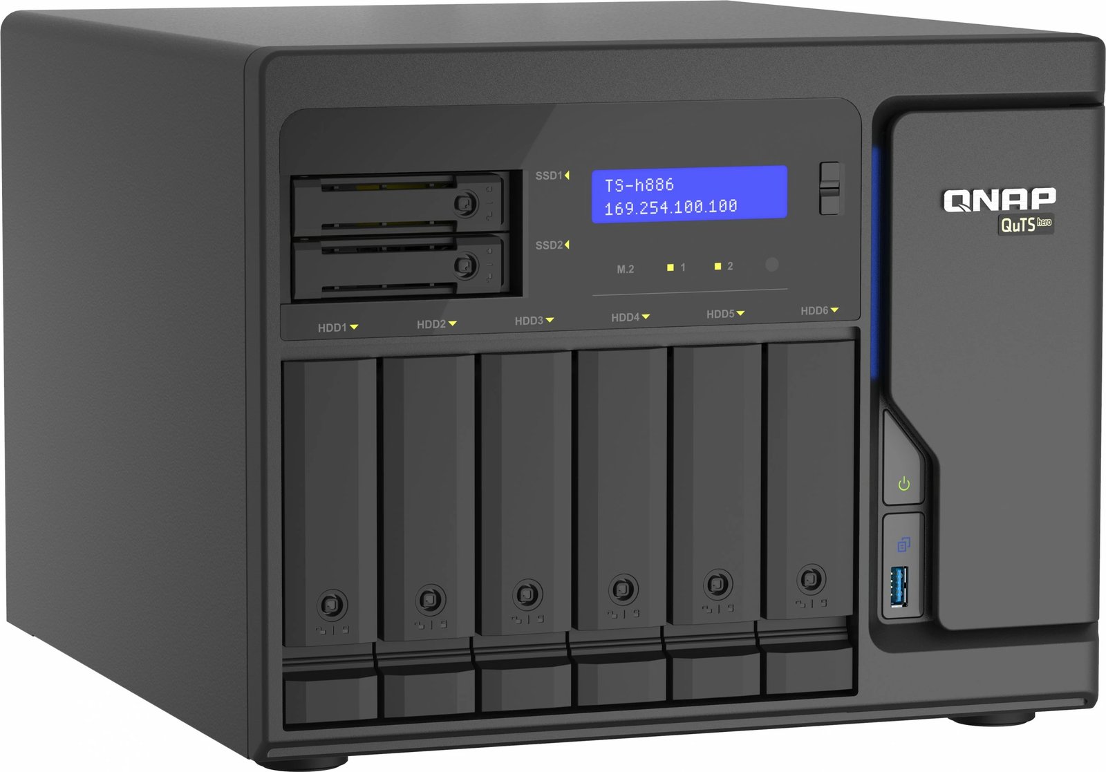 NAS QNAP TS-h886-D1602-8G-BRO, 8 vende, Intel Xeon D1602, 8GB RAM, gri