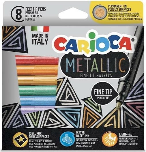 Markerë Carioca Metallic Maximarkers 8 Ngjyra