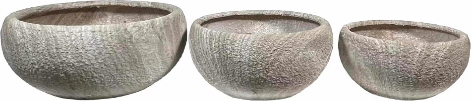 Set vazo Pumor, 3 copë, qeramikë, bezhë-bardhë, 43x43x18cm