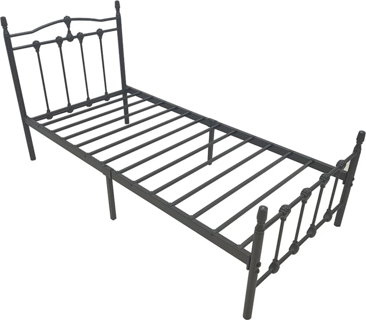 Krevat metalik Wotso, ngjyrë e zezë, 90x190cm