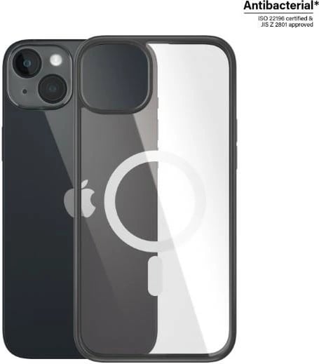 Mbështjellës PanzerGlass ClearCase me MagSafe për iPhone 14 Plus / 15 Plus, transparent dhe zi