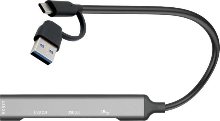 Hub USB i-tec CAHUBMETALMINI4, 1x USB 3.0 + 3x USB 2.0, Metal, Gri