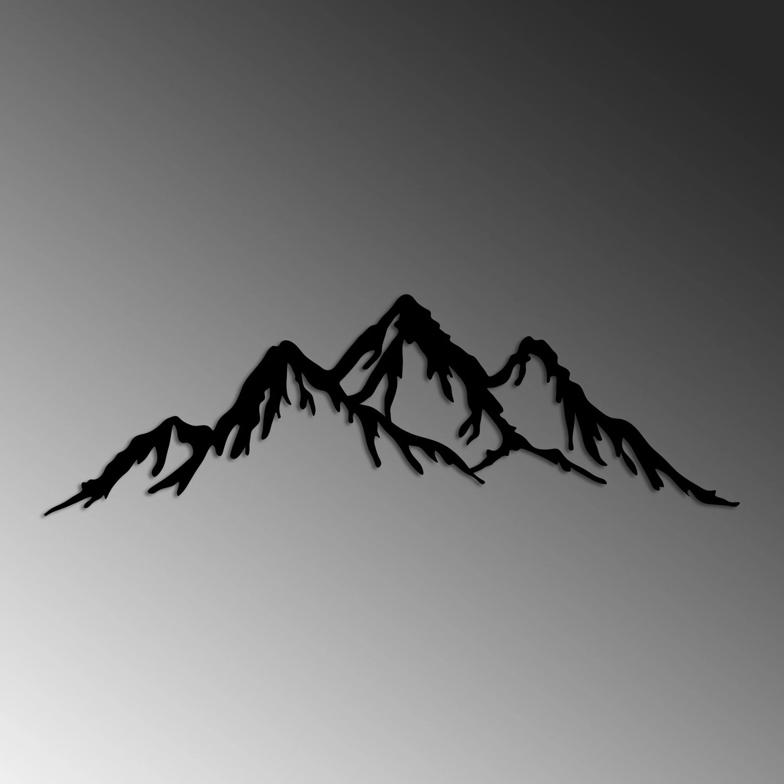 Aksesor dekorativ metalik për mur, mal, Wallity - 5, ngjyrë e zezë, 70x22cm