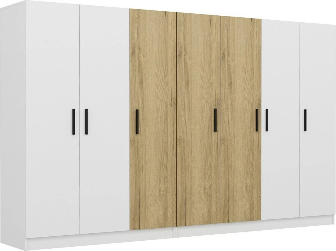 Dollap garderobe Skye Decor, i bardhë dhe arre, 3959