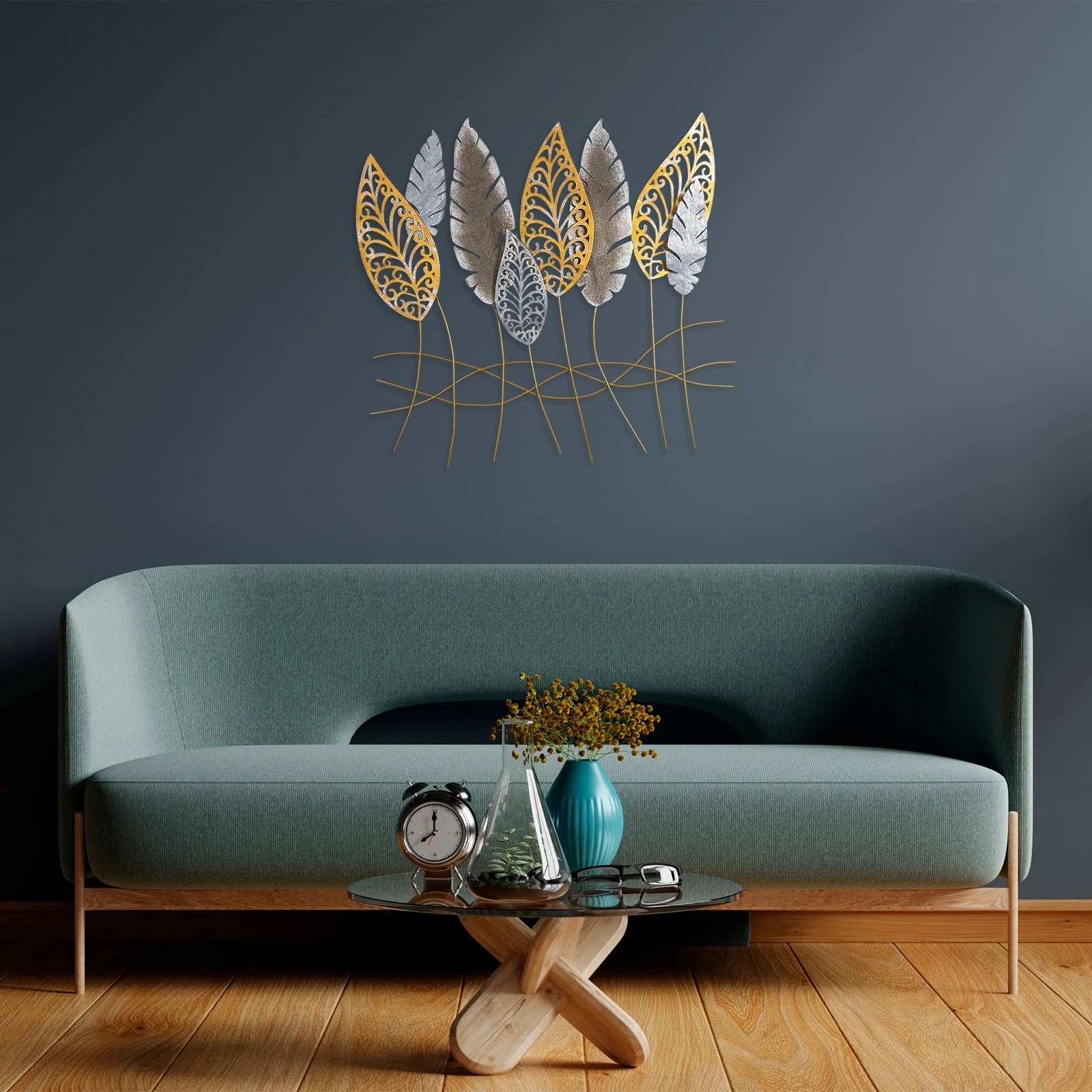 Aksesor dekorativ metalik për mur Wallity, Kosmer