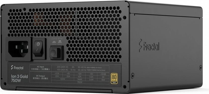 Furnizues energjie ATX Fractal Design Ion 3 Gold 750W, 80 PLUS Gold, ATX 3.1, PCIe Gen 5 12V2x6, modular, ventilator 14 cm, i zi