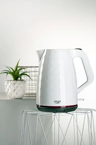 Çajnik elektrik Adler AD 1277 W, 1.7 L, 2200 W, i bardhë