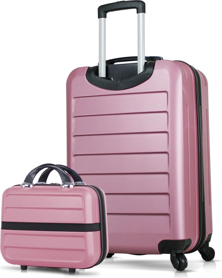 Set valixhesh (2 copë), ngjyrë rozë gold, Zoozie Bags, 8527