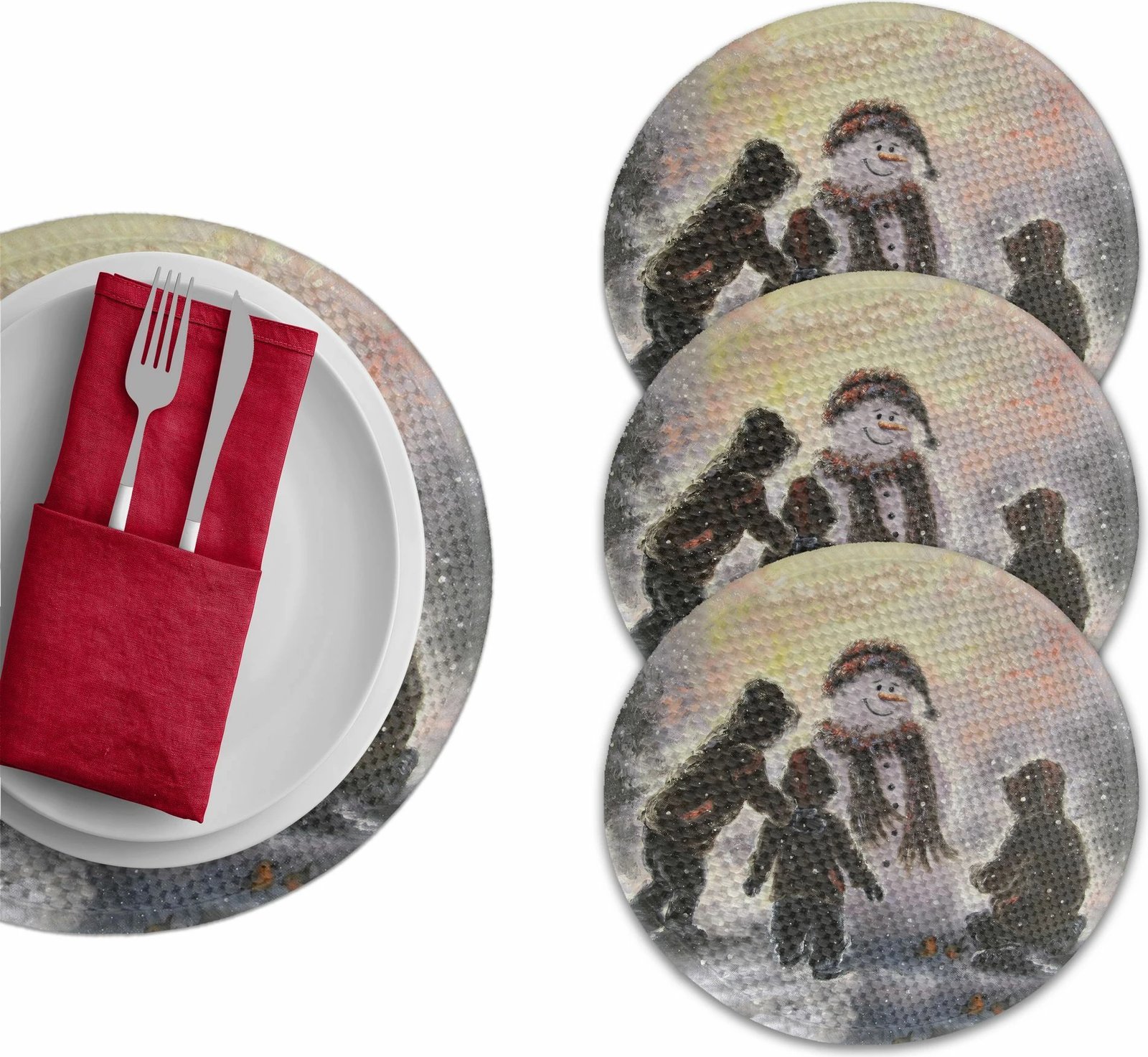 Set nënshtrues tavoline Hermia Concept, shumëngjyrësh, 4 copë, 37cm