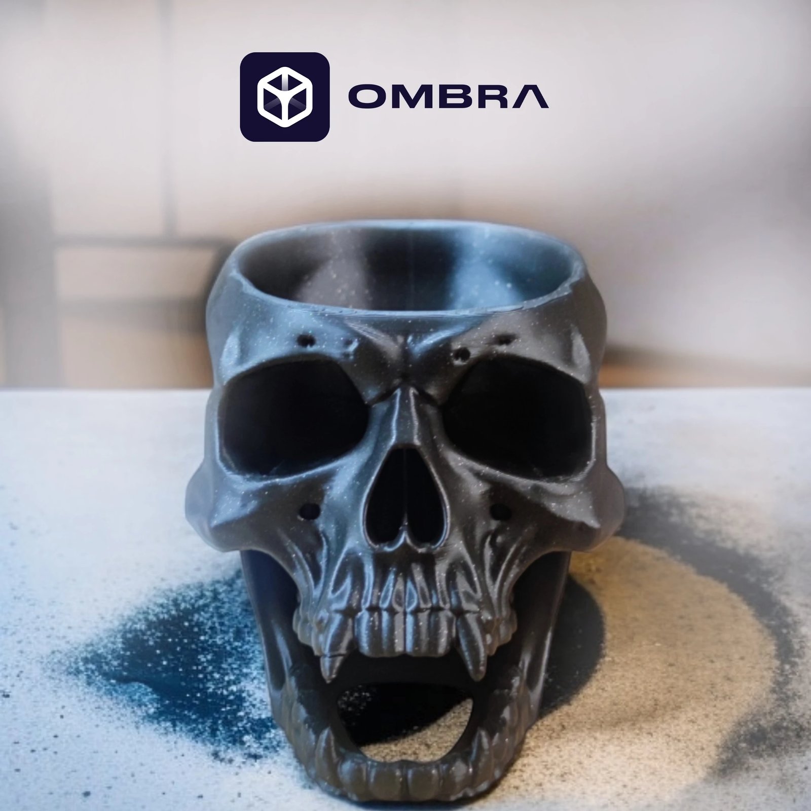 Mbajtëse Dekorative në formë Skeleti (Skull Bowl) - e zezë