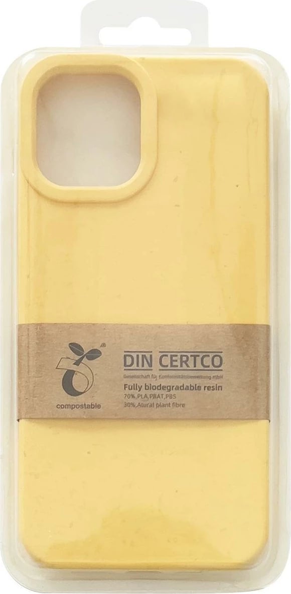 Mbështjellës Hurtel Eco Case për iPhone 14 Plus, silikon i biodegradueshëm, e verdhë