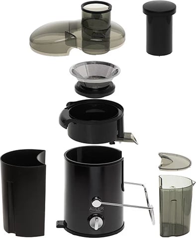 Shtrydhëse lëngjesh, Adler AD 4132, 600W, 0.45L enë lëngu, 1.5L enë tuli, tehe me shtresë titani, dark inox