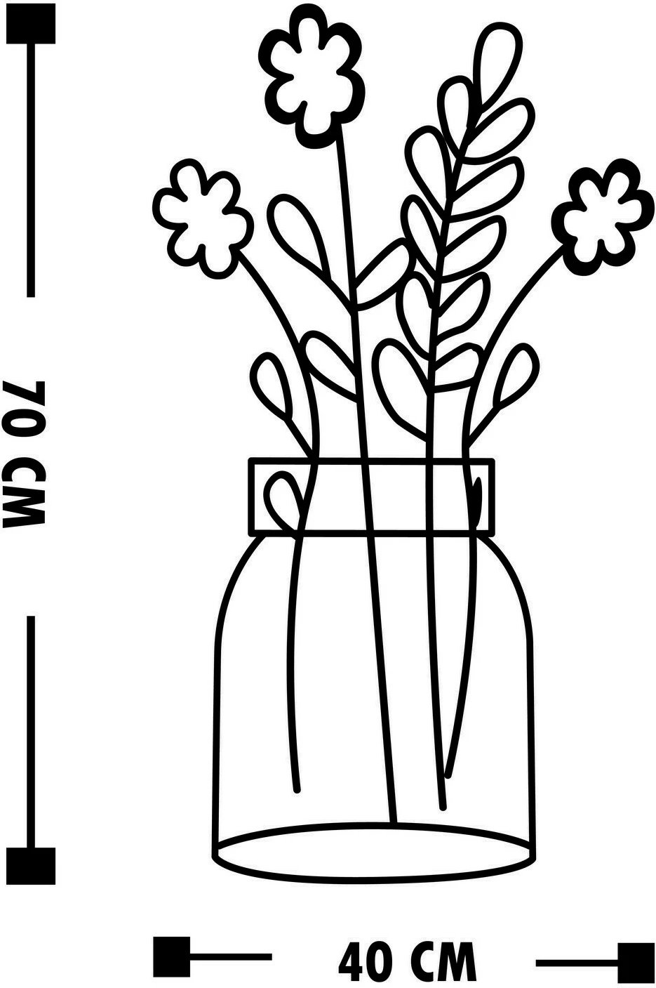 Aksesor dekorativ metalik për mur, lule, Wallity, Flower 7