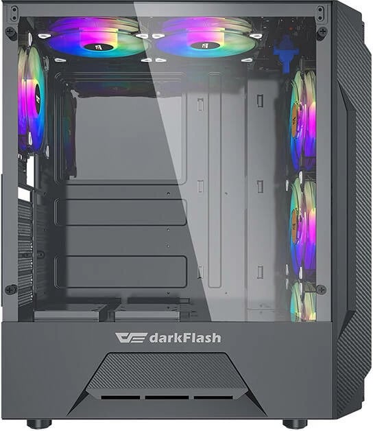 Kasë Darkflash LEO, Middle Tower, ATX/M-ATX/ITX, xham i temperuar, e zezë