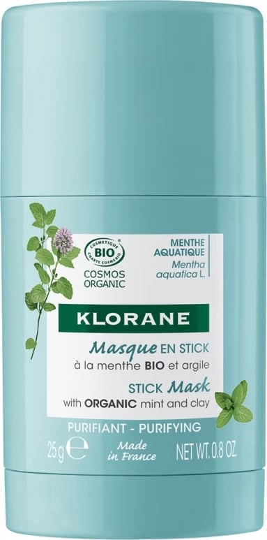 Maskë në stick Klorane Aquatic Mint unisex 25g