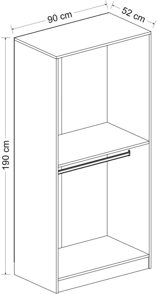 Dollap Skye Decor, Kale Membran, i bardhë, 210cm