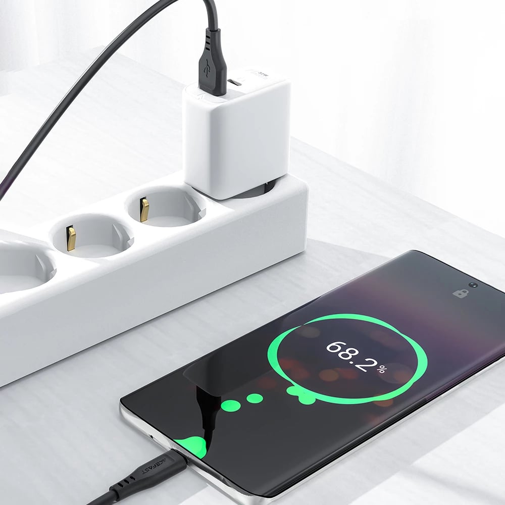 Kabllo USB Acefast C3-04, 1.2m, 3A, e zezë
