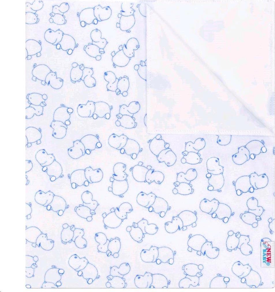 shtresë flaneli e papërshkueshme nga uji, New Baby Hippo, 57 x 47 cm, blu, 1 copë