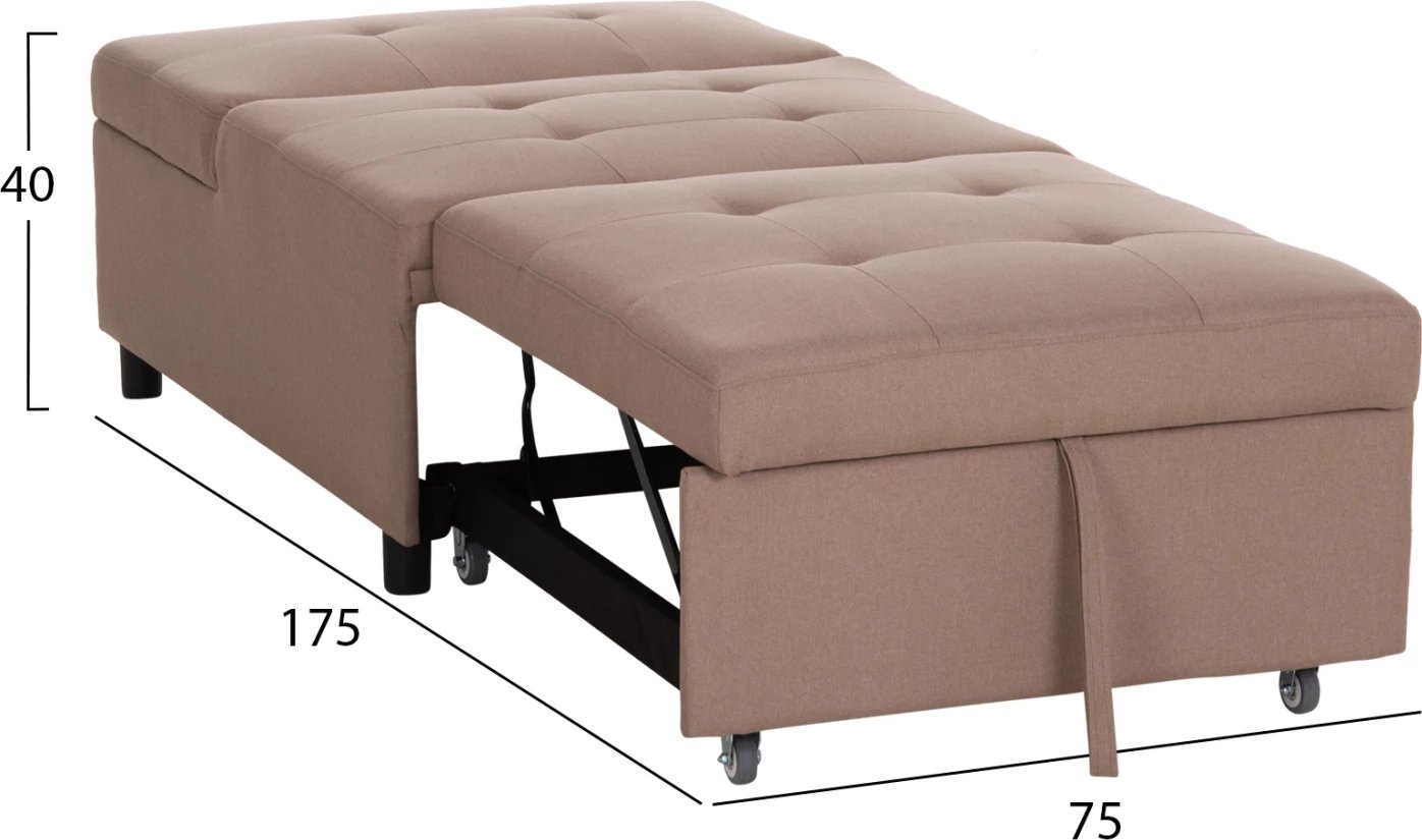 Karrige lounge-krevat LIBRE, material bezhë, FH3295.03, 75x106x89cm