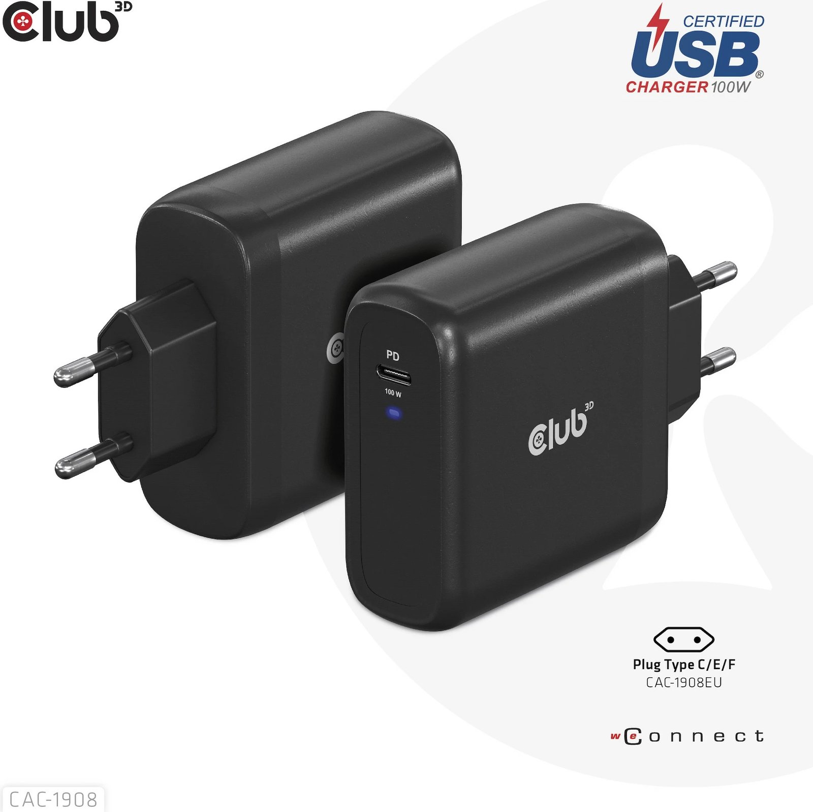 Karikues Club3D USB Type-C PD 100W, GaN, i zi